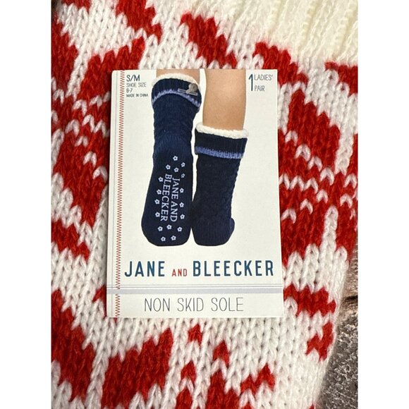 Jane & Bleecker Women's Slipper Socks W/ Non-Skid Sole S/M size 6-7 New with tag - Picture 2 of 4